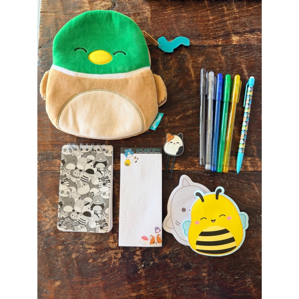 Squishmallows Stationery Set Avery Mallard Duck Green Excellent Kawaii Kit